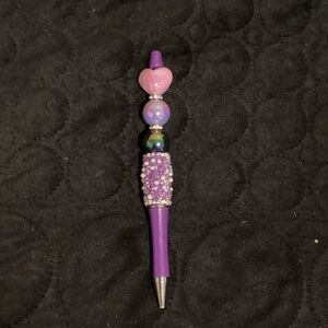 Purple and Pink Beaded Kids Pen